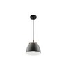 Grå Ø16cm pendel - E27 fatning, 2m ledning, Metal / Træ