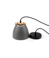 Grå Ø16cm pendel - E27 fatning, 2m ledning, Metal / Træ