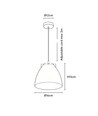 Grå Ø16cm pendel - E27 fatning, 2m ledning, Metal / Træ