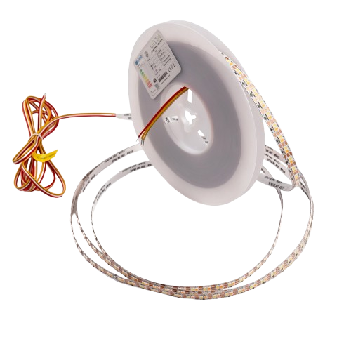 5m 9W/m CCT LED strip RA95 - 24V DC, 400 LED pr. meter, 8mm bred, 2m kabel