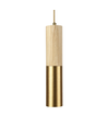 MALM E14 cylinder pendel guld/træ - 2m ledning, med roset, uden lyskilde.