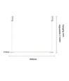 86cm dæmpbar spisebordslampe - Hvid, 11W LED, inkl. wireophæng