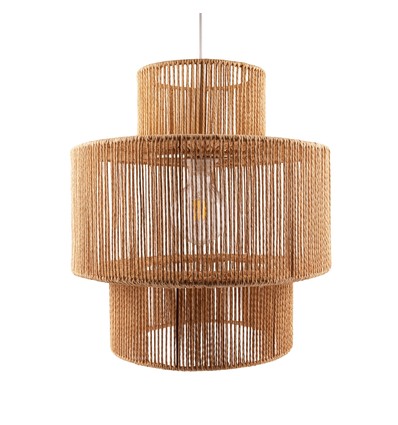 SNOR Brun Ø40cm pendel - E27 fatning, 2m ledning, flettet papirsnor