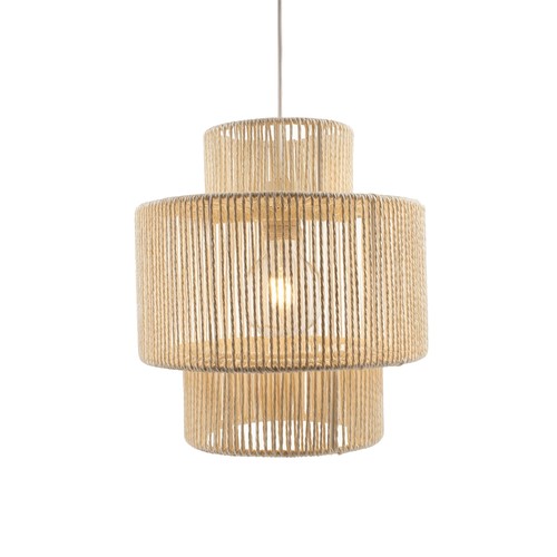 SNOR Beige Ø30cm pendel - E27 fatning, 2m ledning, flettet papirsnor
