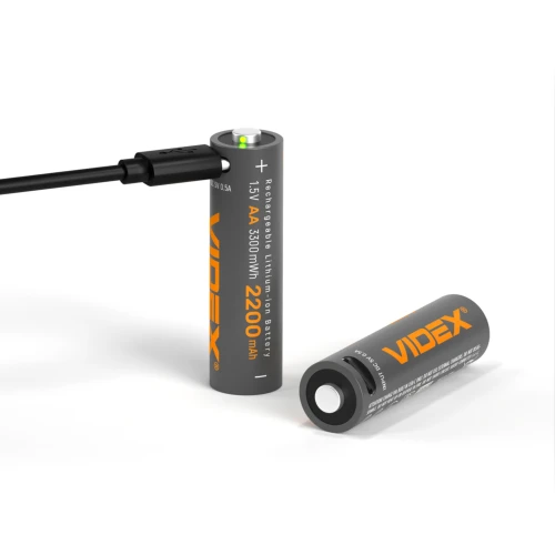 2 stk. AA batterier, USB-C Genopladelig - 1,5V, 2200mAh, Li-ion batterier