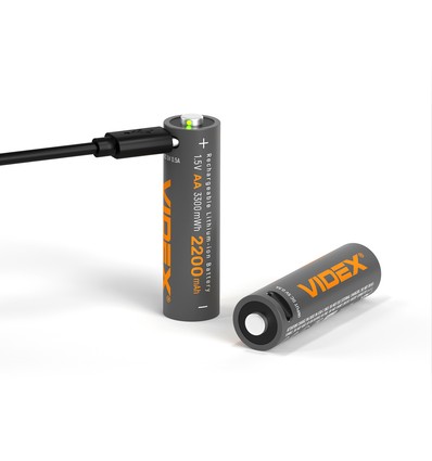 2 stk. AA batterier, USB-C Genopladelig - 1,5V, 2200mAh, Li-ion batterier