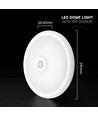 12W LED sensorlampe, CCT - 3 lyskulører, PIR sensor, 6 års garanti, Cree, rund, hvid
