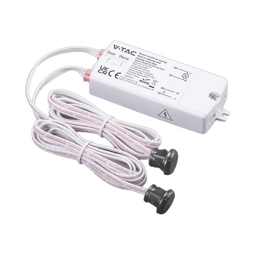 V-Tac 2-i-1 dobbelt IR sensor - Maks 1000W LED, tænd/sluk ved dør eller håndbevægelse