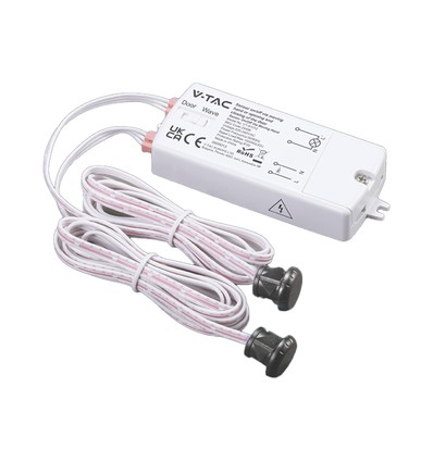 V-Tac 2-i-1 dobbelt IR sensor - Maks 1000W LED, tænd/sluk ved dør eller håndbevægelse