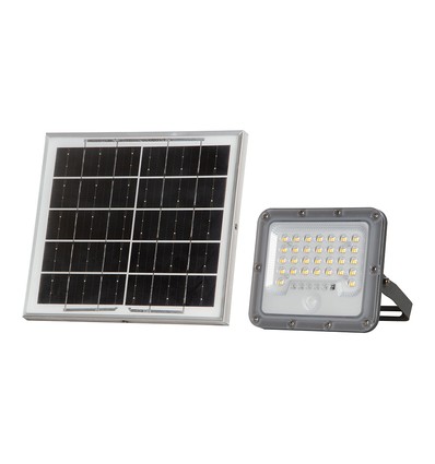 V-Tac LED solcelle projektør med PIR sensor - 150lm/W, IP65, 6000K