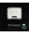 V-Tac 12W solcelle LED projektør - IP65, sort, 3-i-1