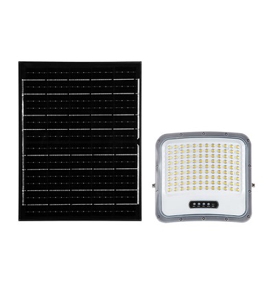 20W LED projektør med solcellepanel - IP65, sort, 3-i-1, udendørs