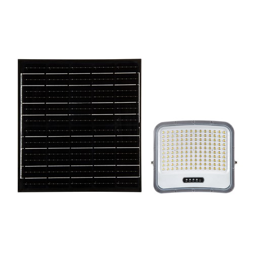 V-Tac 25W LED projektør med solcelle - IP65, sort