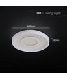 V-Tac 2x40W dekorativ LED loftslampe - Dæmpbar, 3-i-1, fjernbetjening, hvid