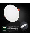 18W rund LED indbygningspanel - CCT 3-i-1, Cree chip, 6 års garanti