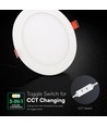 V-Tac 22W rundt LED indbygningspanel - CCT, Cree chip, 6 års garanti