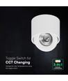 V-Tac 12W LED påbygningsspot CCT - IP44, hvid, Cree chip