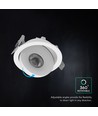 V-Tac 12W LED COB downlight CCT - IP44, Cree chip, hvid