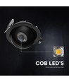 V-Tac 12W CCT LED downlight - IP44, sort, Cree chip