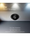 V-Tac 18W LED downlight - IP44, CCT, Cree chip, sort