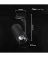 V-Tac 30W 3-faset zoombar skinnespot - CCT, 25°-50°, sort