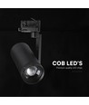 V-Tac 30W 3-faset zoombar skinnespot - CCT, 25°-50°, sort
