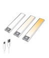 20cm 1,5W LED skabslampe med sensor - Sølv, genopladelig, IP20