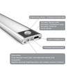 20cm 1,5W LED skabslampe med sensor - Sølv, genopladelig, IP20