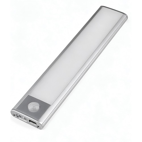 20cm 1,5W LED skabslampe med sensor - Sølv, genopladelig, IP20