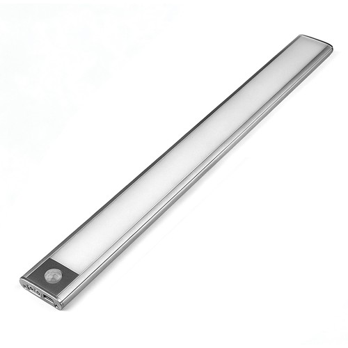 40cm 2W LED skabslampe med sensor - Sølv, genopladelig, IP20
