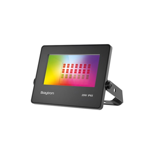 20W RGB LED Projektør - Inkl fjernbetjening, IP65 udendørs, sort
