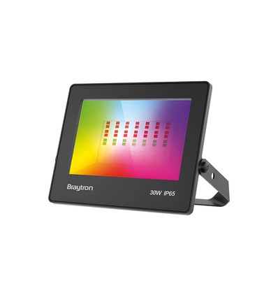 30W RGB LED Projektør - Inkl fjernbetjening, IP65 udendørs, sort