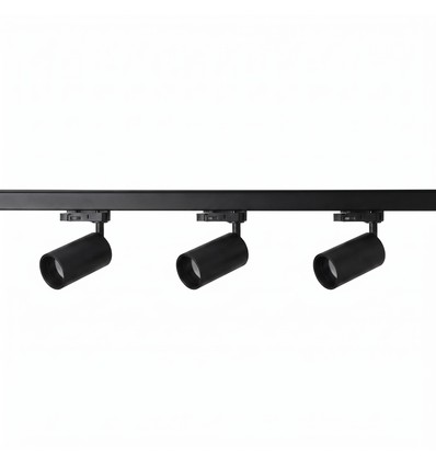 3-Faset BASIC skinnesæt - 1m, Sort, 3-Spot, GU10, uden lyskilde