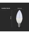 E14 4,5W LED kertepære - C37, Samsung LED chip