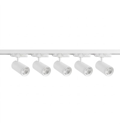 3-Faset ZoomCCT skinnesæt - 2m, Hvid, 5-spots, inkl. lyskilde