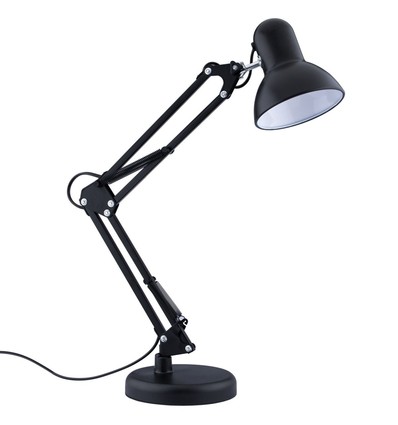 Klassisk Sort Arkitektlampe - Inkl. fod og bordklemme, E27 fatning, Uden lyskilde