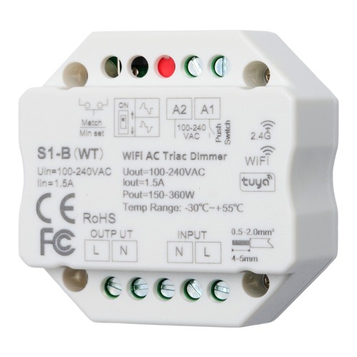 LEDlife rWave indbygningsdæmper - Tuya Smart/Smart Life, RF, 200W LED dæmper, til indbygning