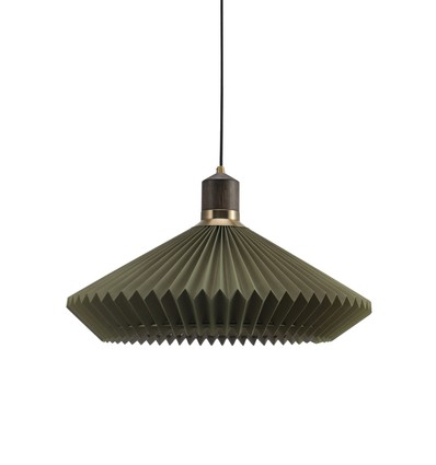 Halo Design - Paris Pendant Ø56 cm Grøn - Sort kabel - Stofskærm