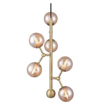 Outlet: Halo Design - Atom Vertical lysekrone Antik Messing 6xG9