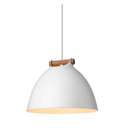 Outlet: Halo Design - ÅRHUS pendel Ø24cm E27, Hvid / Træ