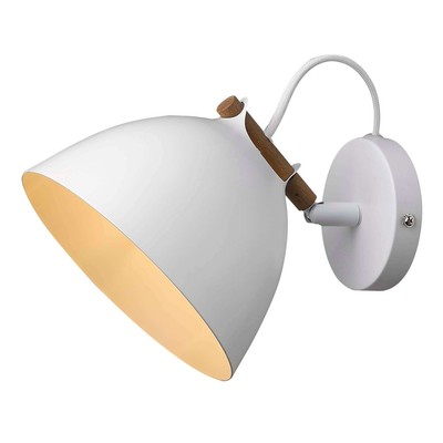 #3 - Halo Design - ÅRHUS væglampe Ø18 G9,  Hvid / Træ