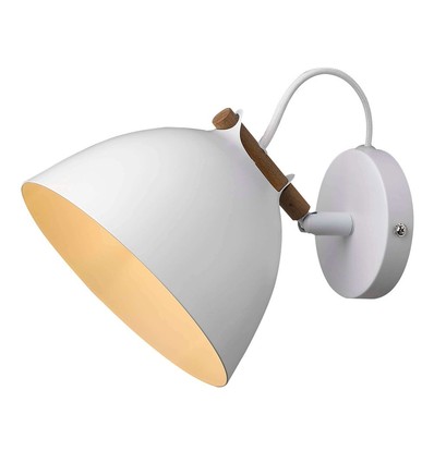 Halo Design - ÅRHUS væglampe Ø18 G9,  Hvid / Træ