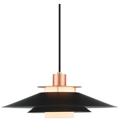 Halo Design - RIVOLI Pendel Ø40 sort-kobber