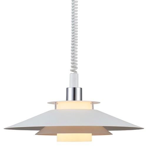 Halo Design - RIVOLI Pendel m/pulley Ø40 hvid/krom