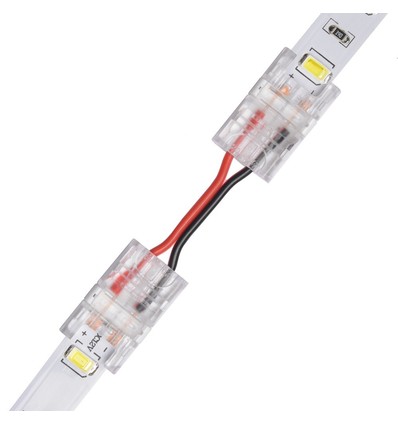 Slim Samler med ledning til LED strip - 8mm, enkeltfarvet, IP20, 5V-24V