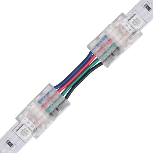Slim Samler med ledning til LED strip - 10mm, RGB, IP20, 5V-24V