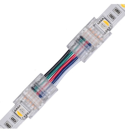 Slim Samler med ledning til LED strip - 10mm, RGBW, IP20, 5V-24V