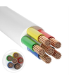 12-24V RGB+CCT kabel, hvid rund - 6 x 0,5 mm², metervare, min. 5 meter