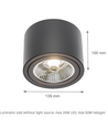 Chloe LED loftlampe - GU10, AR111, justerbar, ekskl. lyskilde