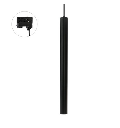 3-faset GU11/MR11 CHLOE SLIM Nedhængt - Uden lyskilde, 250V, IP20, 40x50cm+1m wire, Sort